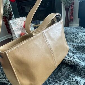 Charter Club Beige Leather Shoulder Bag